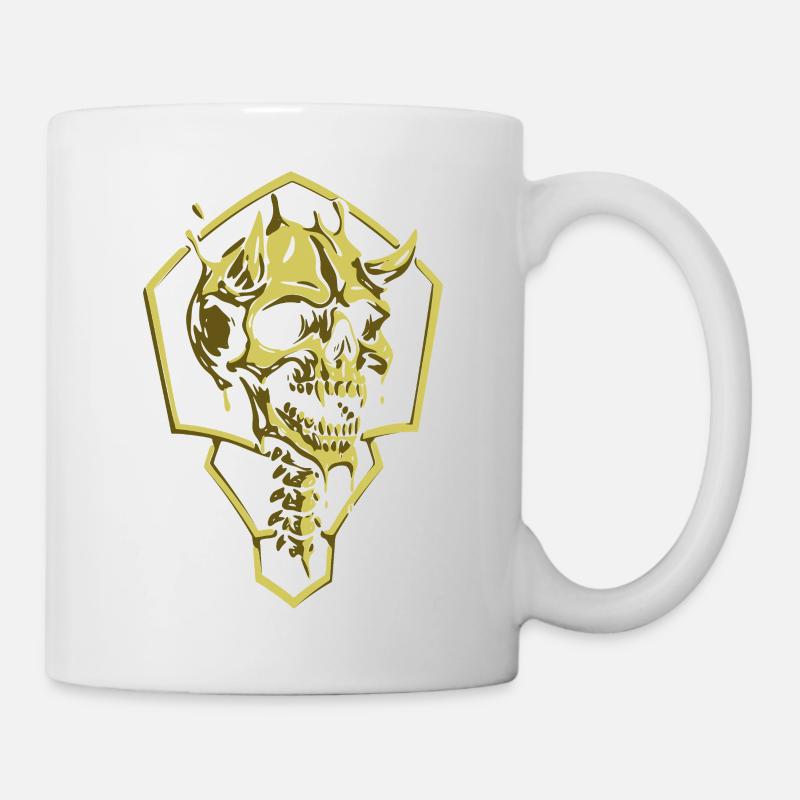 Golden Geometric Skull - Mug - white