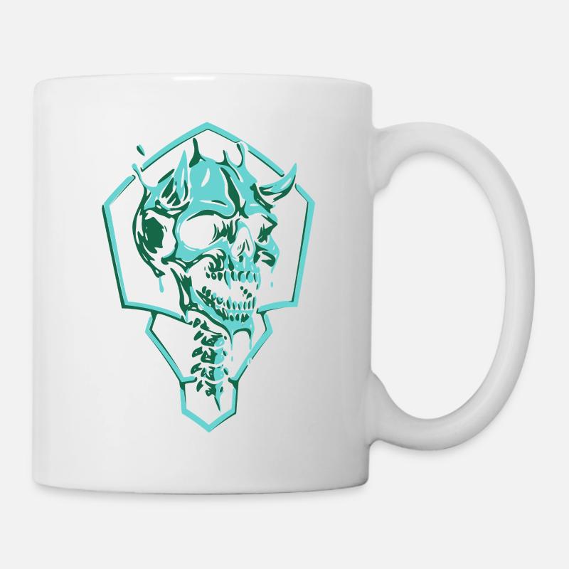 Crâne d’émeraude déchiré - Mug blanc - blanc
