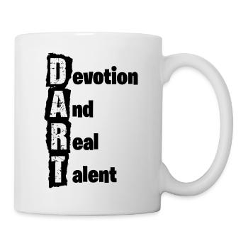 Dart,Darts,Devotion and real Talent - Mug - white - Right