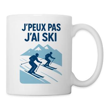 J'peux pas j'ai ski - Mug blanc - blanc - Droite