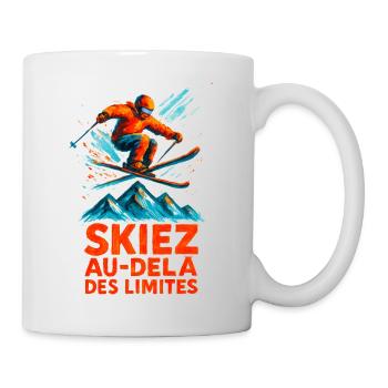 Skiez Au-Delà des Limites Sport Hiver Skieur - Mug blanc - blanc - Droite