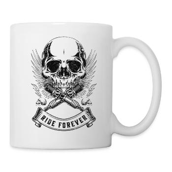 Skull Wings Ride Forever Emblem - Mug - white - Right