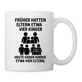 kinder eltern witz - Tasse - Weiß - Rechts