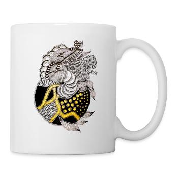 Fischmuster mit goldenem Akzent - Tasse - Weiß - Rechts