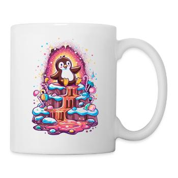 Pinguin auf Zuckerinsel - Tasse - Weiß - Rechts