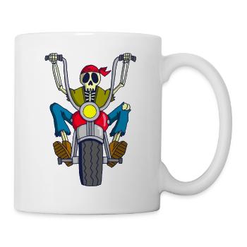 Rebellen-Biker-Skelett - Tasse - Weiß - Rechts