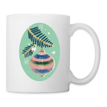 Ornement pastel avec branche de sapin - Mug blanc - blanc - Droite