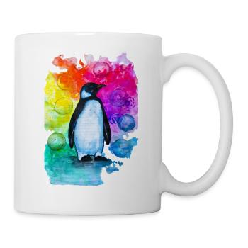 Colorful Penguin Watercolor - Mug - white - Right
