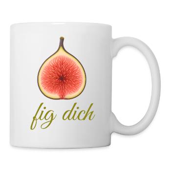 Feige Wortwitz Fig Dich Humor - Tasse - Weiß - Rechts
