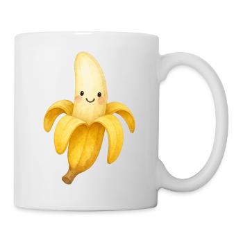 Fröhliche Banane Gesicht Illustration Kinder Fruch - Tasse - Weiß - Rechts