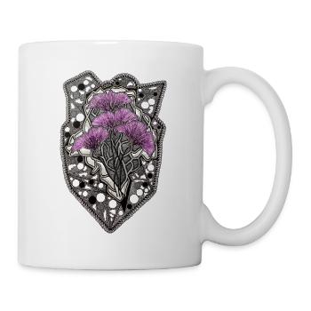 Purple Blossoms Mandala Lace Frame - Mug - white - Right