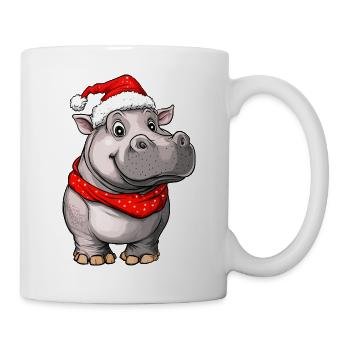 Weihnachten Nilpferd - Tasse - Weiß - Rechts