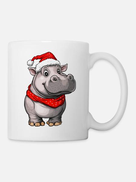 Hippopotame de Noël - Mug blanc - blanc