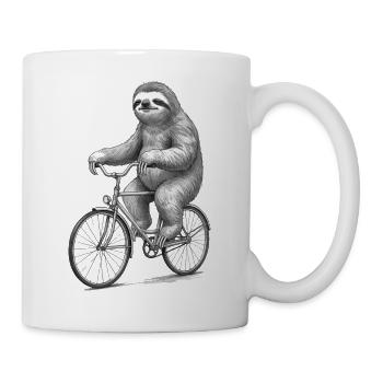 Sloth Cyclist Retro-Illustration - Tasse - Weiß - Rechts