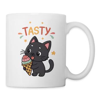 Kawaii TASTY Eiskaffer-Gourmet-Katze - Tasse - Weiß - Rechts