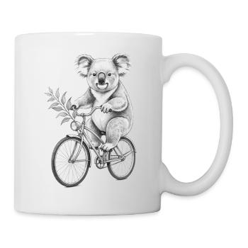 Koala auf Fahrrad mit Blättern - Tasse - Weiß - Rechts