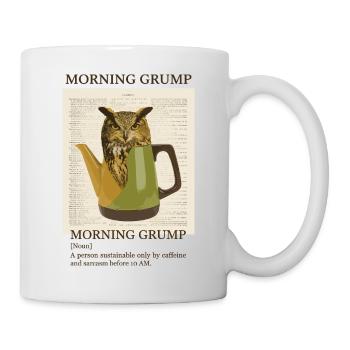 Morning Grump Vintage Owl - Mug - white - Right
