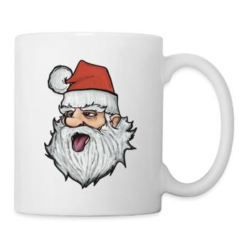 Drôle de Père Noël avec une casquette rouge - Mug blanc - blanc - Droite