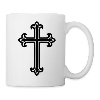 Symbole de croix chrétien - Mug blanc - blanc - Droite