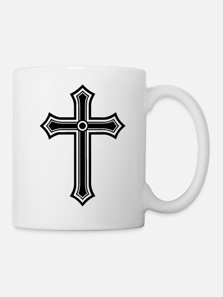 Kreuz Christlich Symbol - Tasse - Weiß