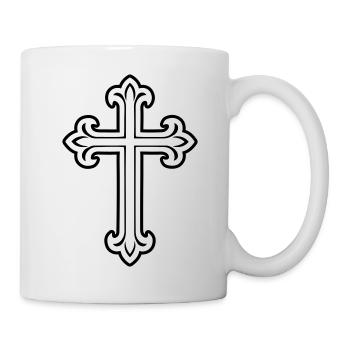 Symbole de croix chrétien - Mug blanc - blanc - Droite