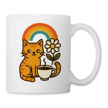 Coffee, Cat and Rainbow - Mug - white - Right