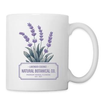 Lavender Essence – Botanisches Vintage Label - Tasse - Weiß - Rechts
