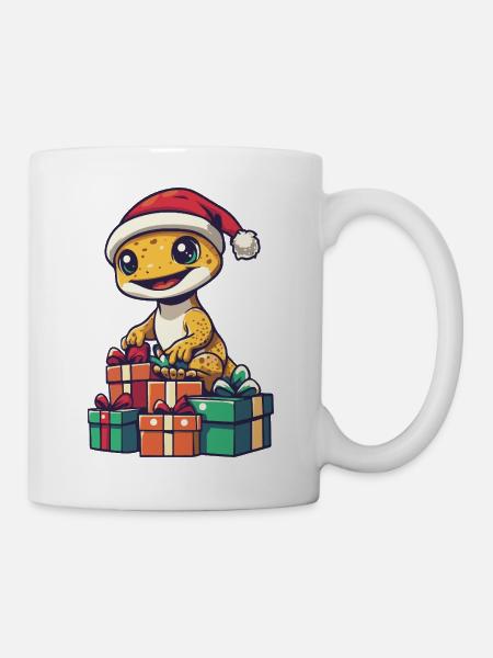 Echse Gecko Weihnachten Geschenke - Tasse - Weiß