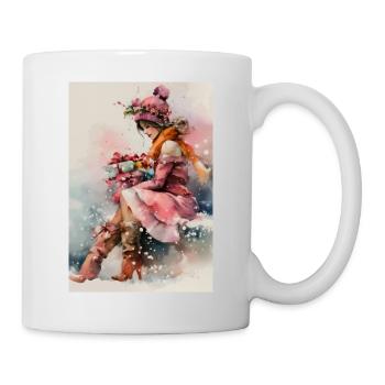 Winter Girl in Watercolor and Gifts - Mug - white - Right