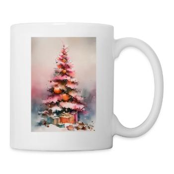 Watercolor pastel Christmas tree - Mug - white - Right