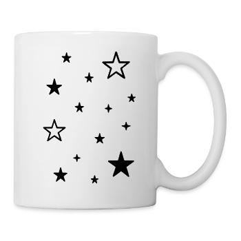 Sternenstreu Muster Design - Tasse - Weiß - Rechts