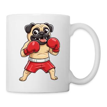 Mops Boxer Selbstverteidigung Kampfsport Schwarzgu - Tasse - Weiß - Rechts