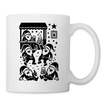 Wichtel Weihnachtsmarkt Glühwein Bier Trinken - Tasse - Weiß - Rechts