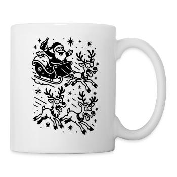 Rennes du Père Noël fous et ivres - Mug blanc - blanc - Droite