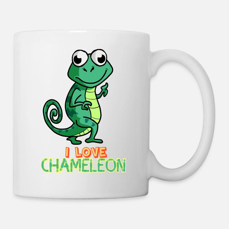 Ich liebe Chamäleon, süßes Echsen-Reptilien-Haustier - Tasse - Weiß
