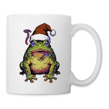 Frosch im Santa Hut Pop Art - Tasse - Weiß - Rechts