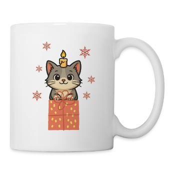 Cat Domestic Cat Fur Nose Christmas - Mug - white - Right