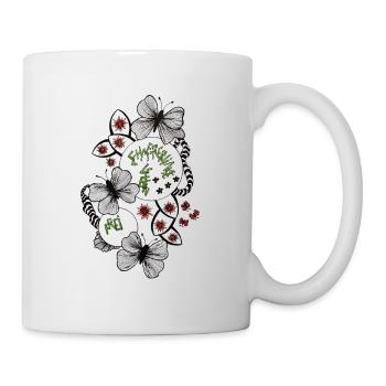 Butterfly Flower Circle - Mug - white - Right