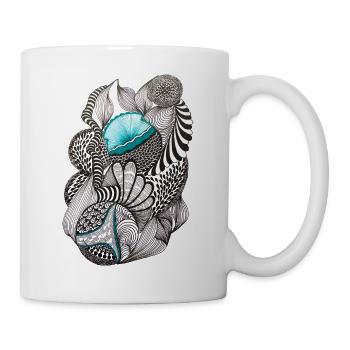 Ozeanische Tintenmuster - Tasse - Weiß - Rechts