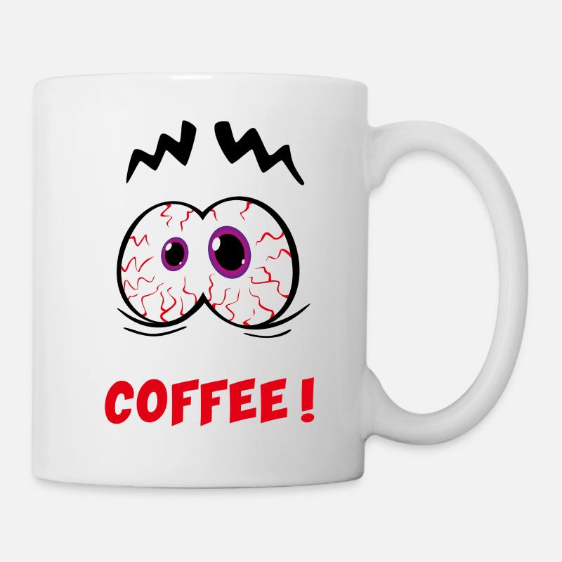 I need coffee! Funny comic motif - Mug - white