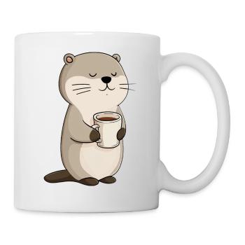 Moment Café Otter Douillet - Mug blanc - blanc - Droite