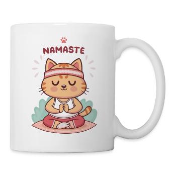 Zen Namaste Cat on Carpet - Mug - white - Right