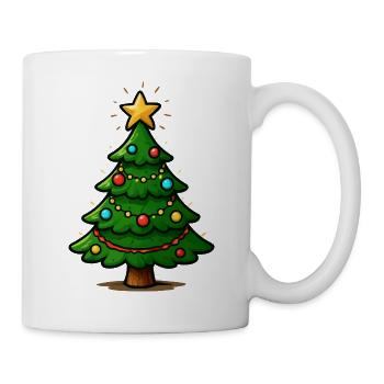 Glittering Christmas tree with star - Mug - white - Right