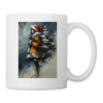 Märchenwinter: Mädchen und Baum - Tasse - Weiß - Rechts
