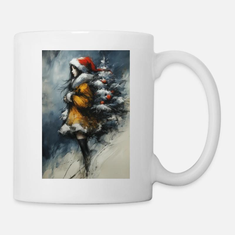 Fairytale Winter: Girl and Tree - Mug - white