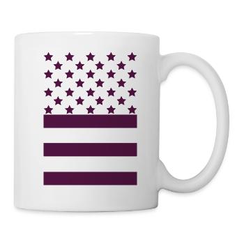 Dark Purple Flag – Stars & Stripes Design - Mug - white - Right