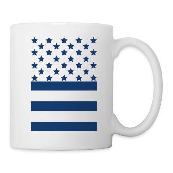 Marineblaue Flagge – Sterne-und-Streifen-Design - Tasse - Weiß - Rechts