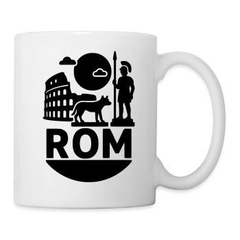rom silhouette wahrzeichen - Tasse - Weiß - Rechts