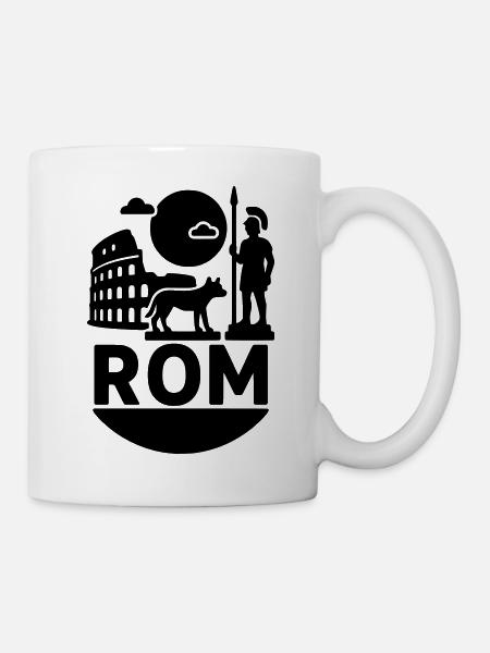 rom silhouette wahrzeichen - Tasse - Weiß