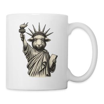 Freiheits-Schaf-Statue - Tasse - Weiß - Rechts